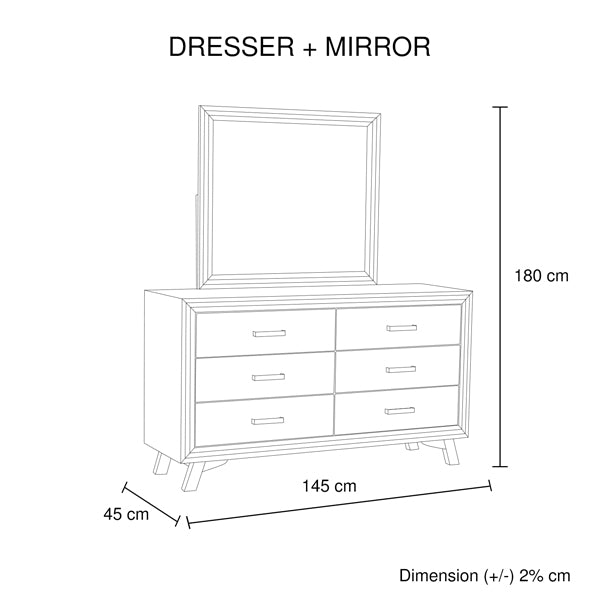 4 Pieces Bedroom Suite King Size Silver Brush in Acacia