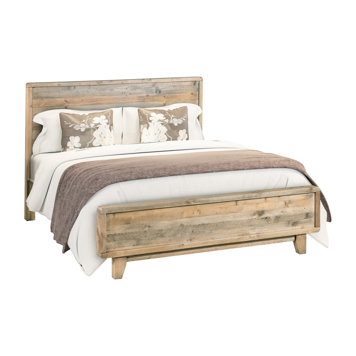 4 Pieces Bedroom Suite Double Size in Solid Wood Antique