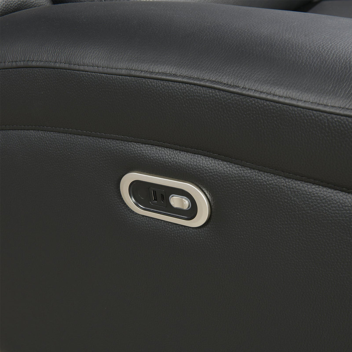 2 Seater Electric Leather/PVC Black Recliner