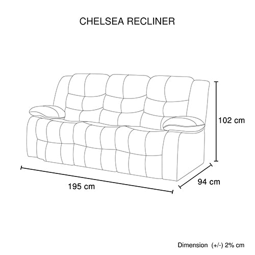 3-2 Seater Seater Finest Black Leatherette Recliner Feature