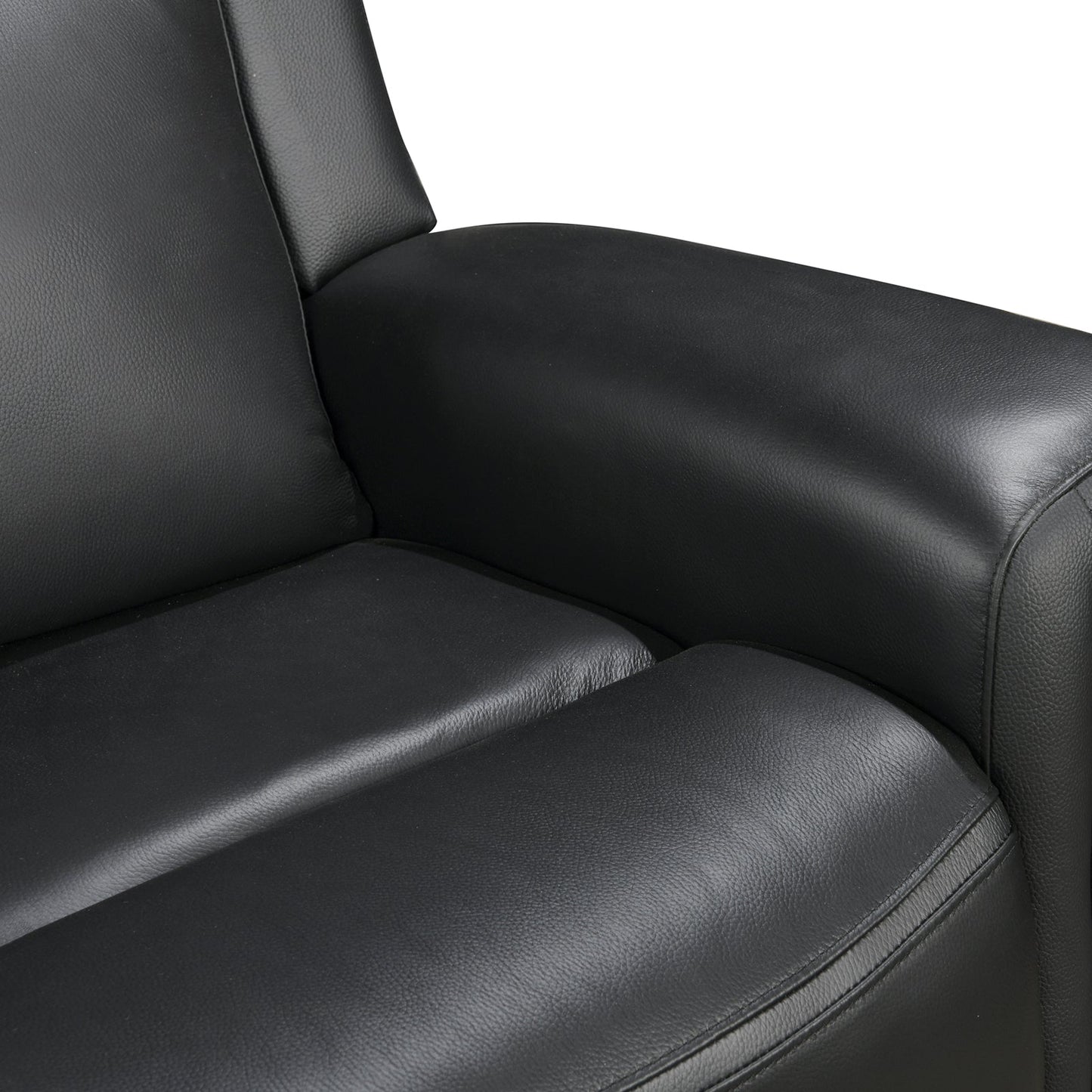 3-2 Seater Electric Leather/PVC Black Recliner Set