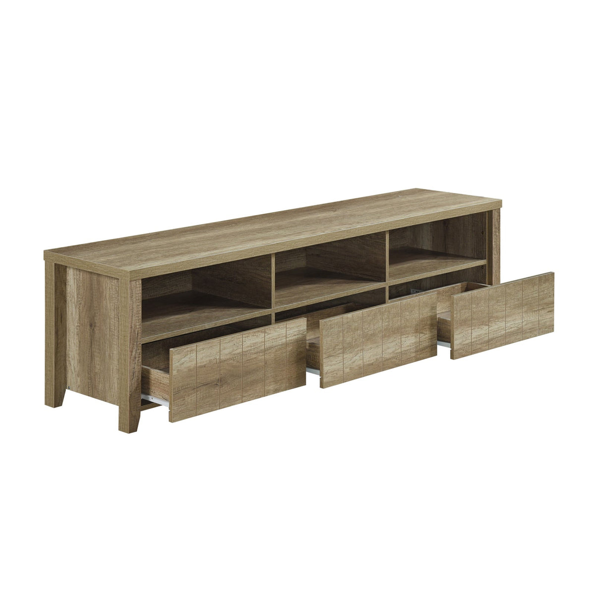 TV Cabinet 3 Storage Drawers with Shelf Natural Wood like
