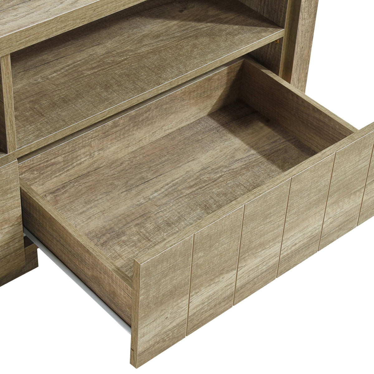 TV Cabinet 3 Storage Drawers with Shelf Natural Wood like