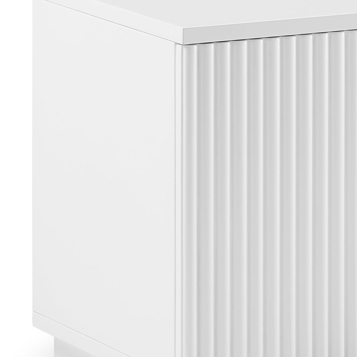 TV Cabinet Storage Drawer MDF Glossy Entertainment Unit, White