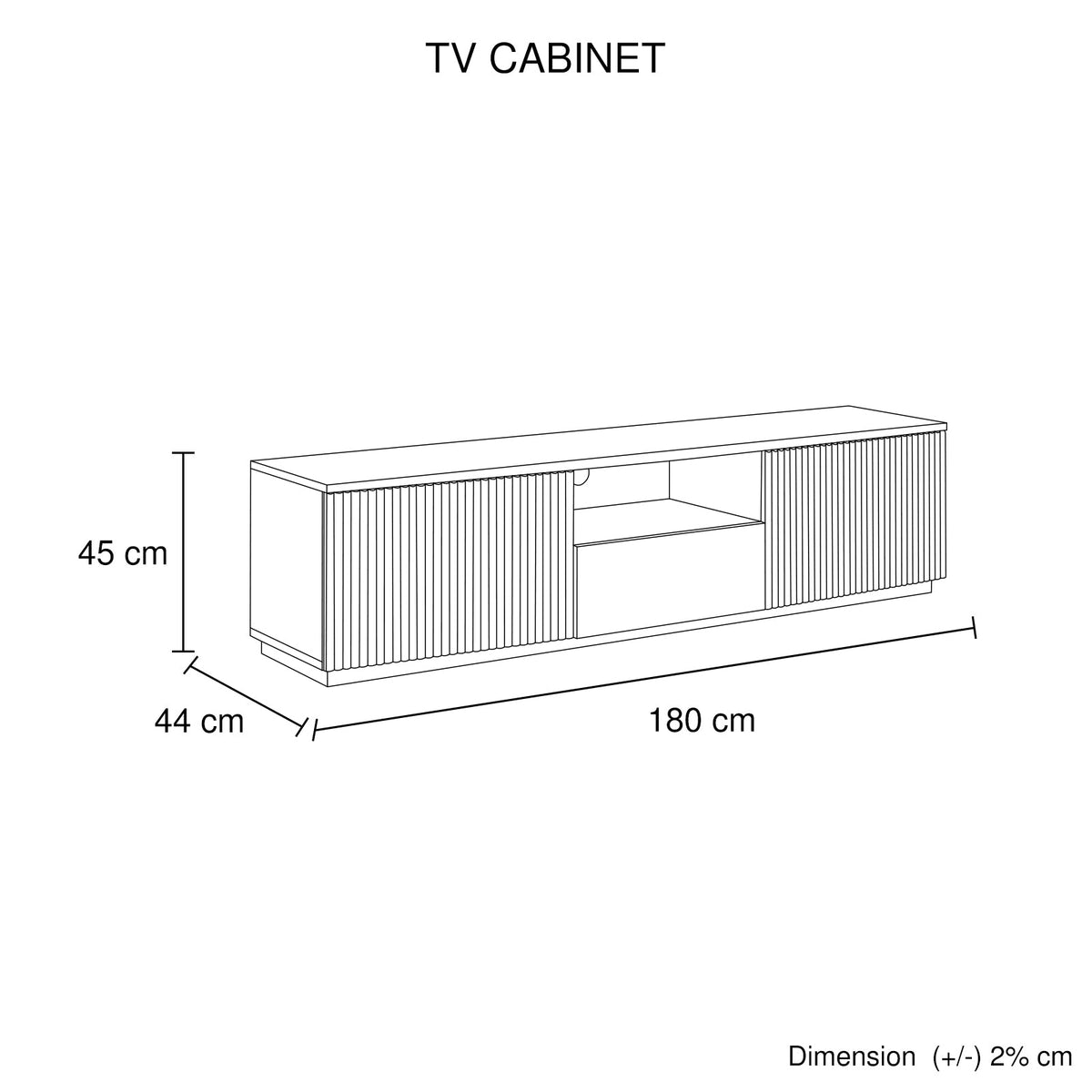 TV Cabinet Storage Drawer MDF Glossy Entertainment Unit, White