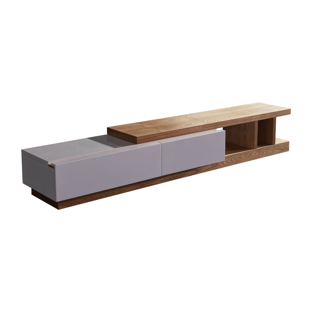 TV Cabinet with 2 Storage Drawers With High Glossy Assembled, White