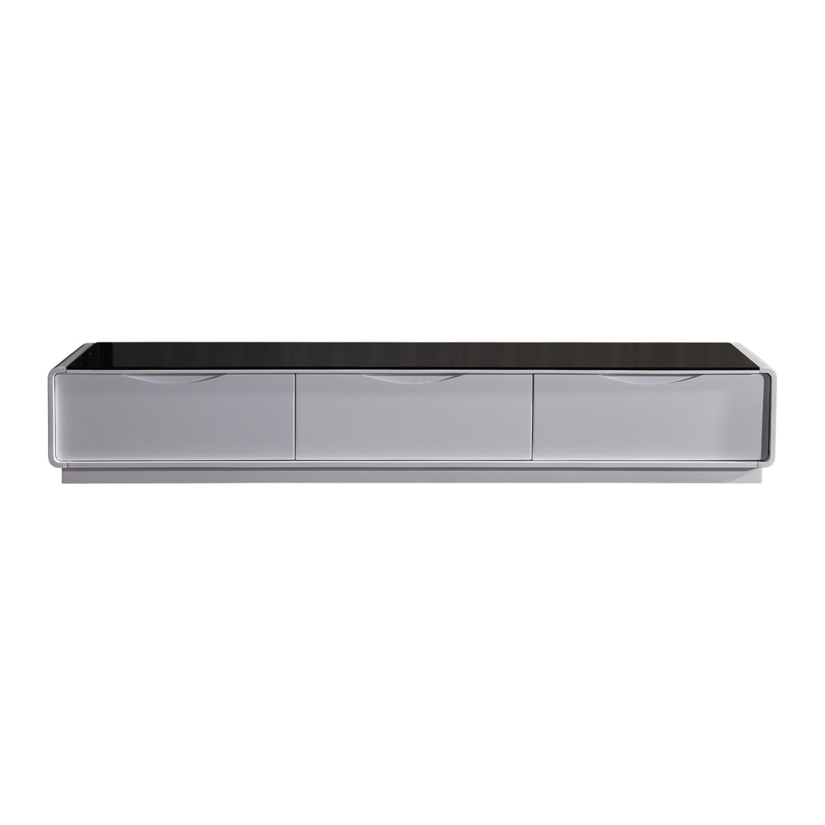 TV Cabinet with 3 Storage Drawers With High Glossy Assembled, Black