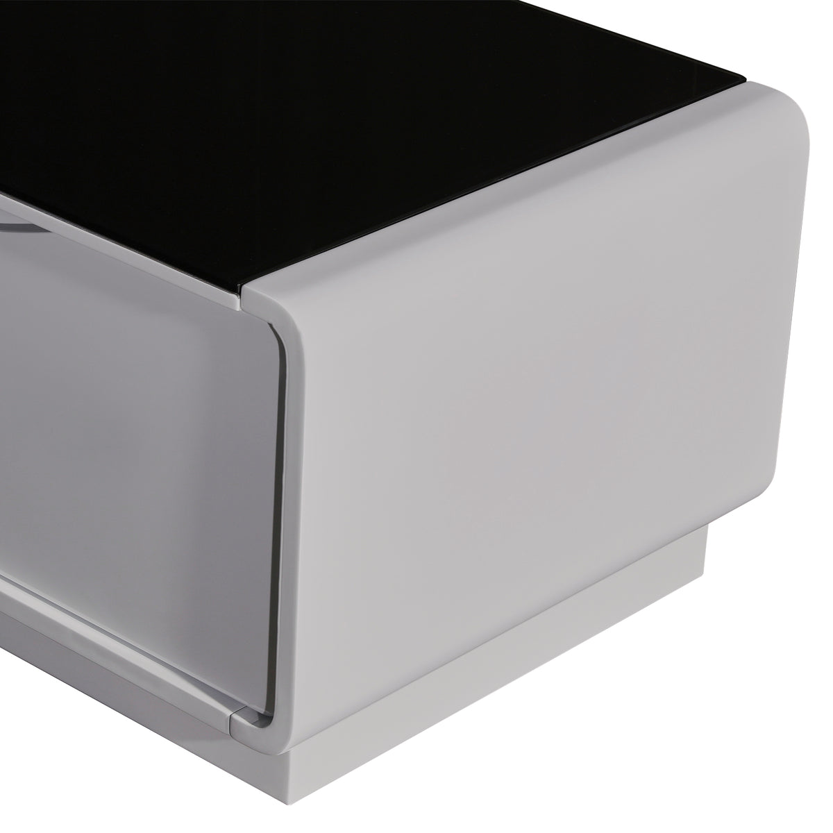 TV Cabinet with 3 Storage Drawers With High Glossy Assembled, Black