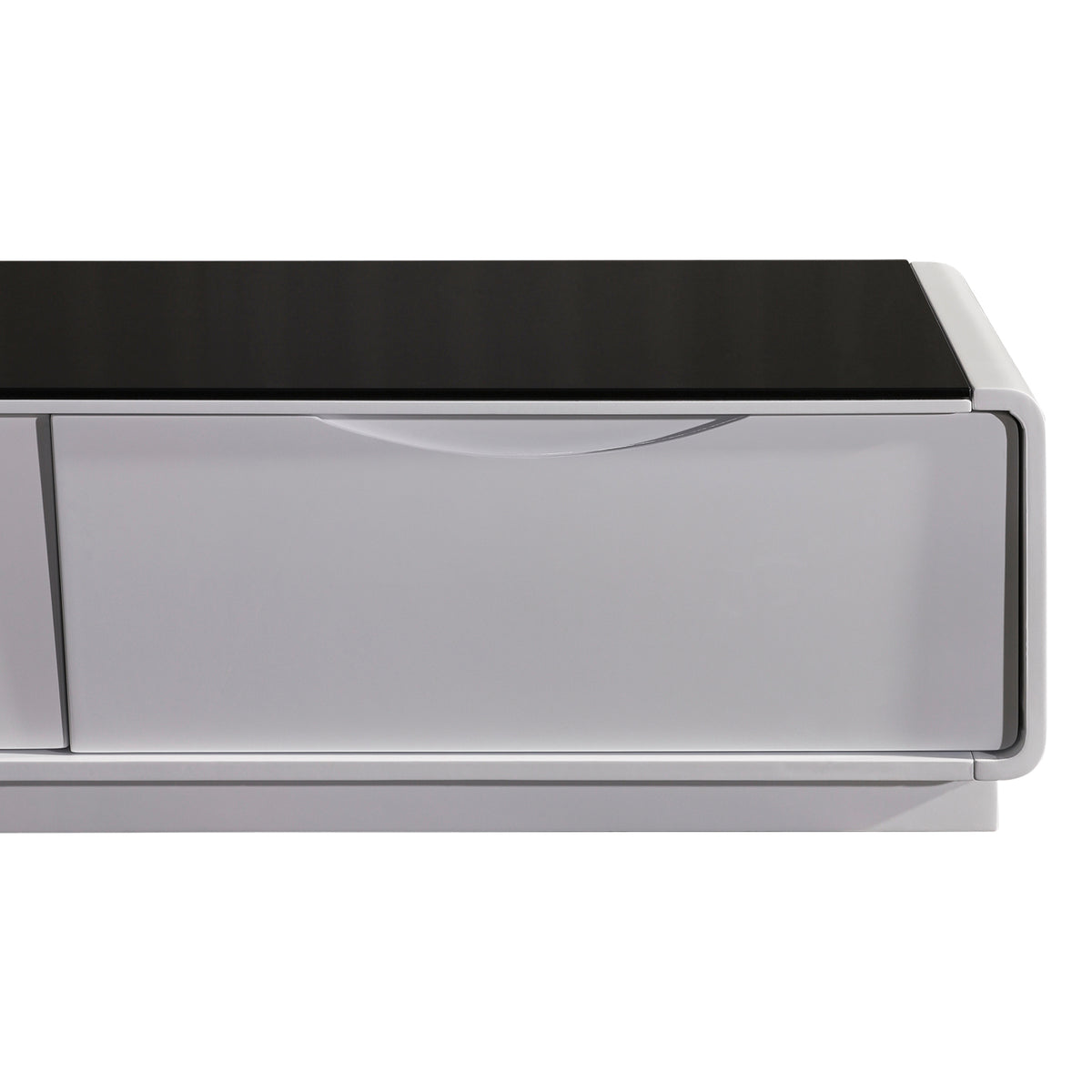 TV Cabinet with 3 Storage Drawers With High Glossy Assembled, Black