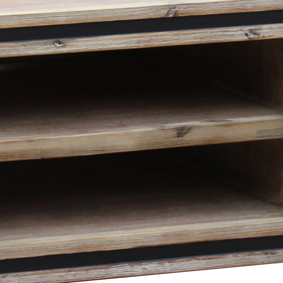 TV Cabinet with 2 Storage Drawers Cabinet Solid Acacia Wooden