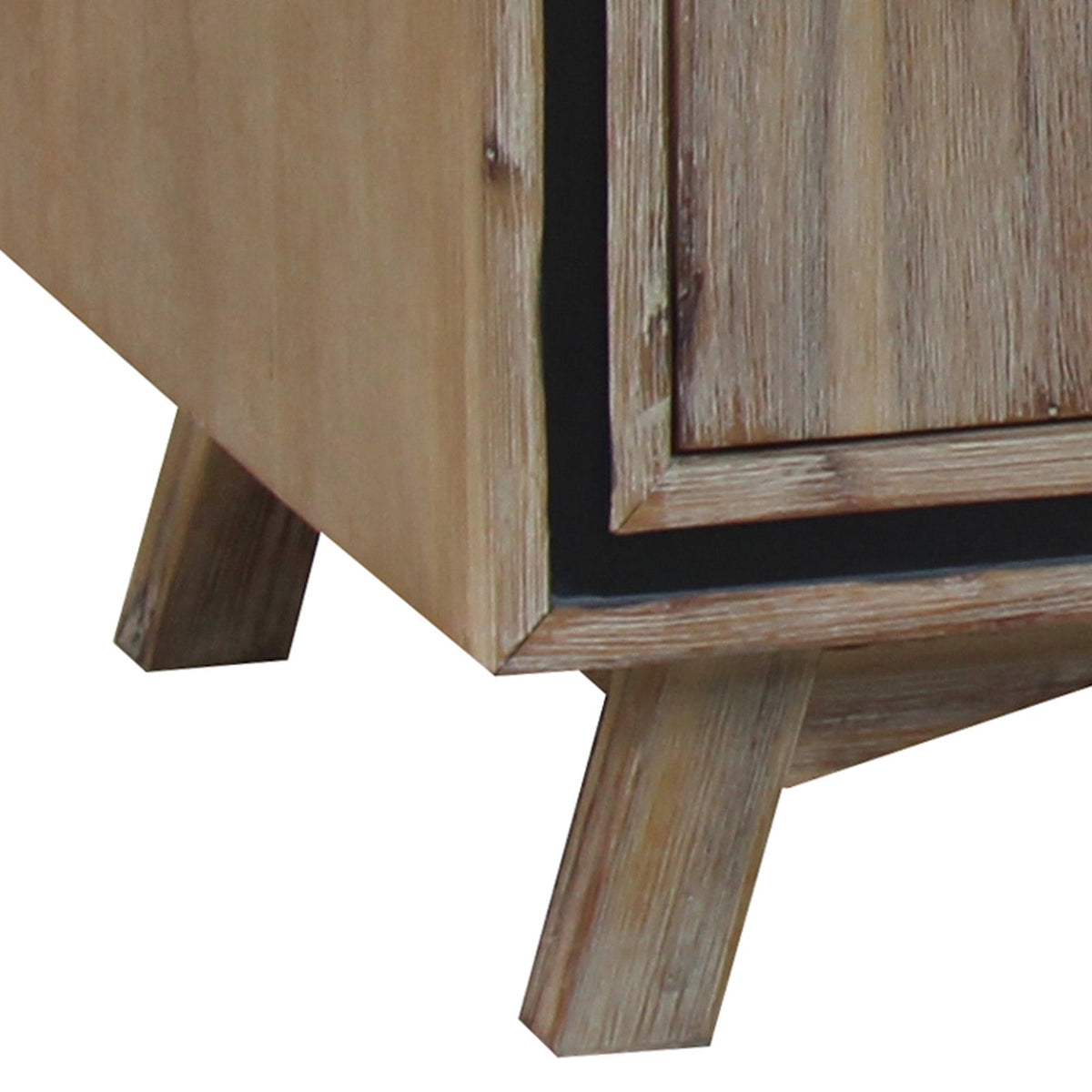 TV Cabinet with 2 Storage Drawers Cabinet Solid Acacia Wooden
