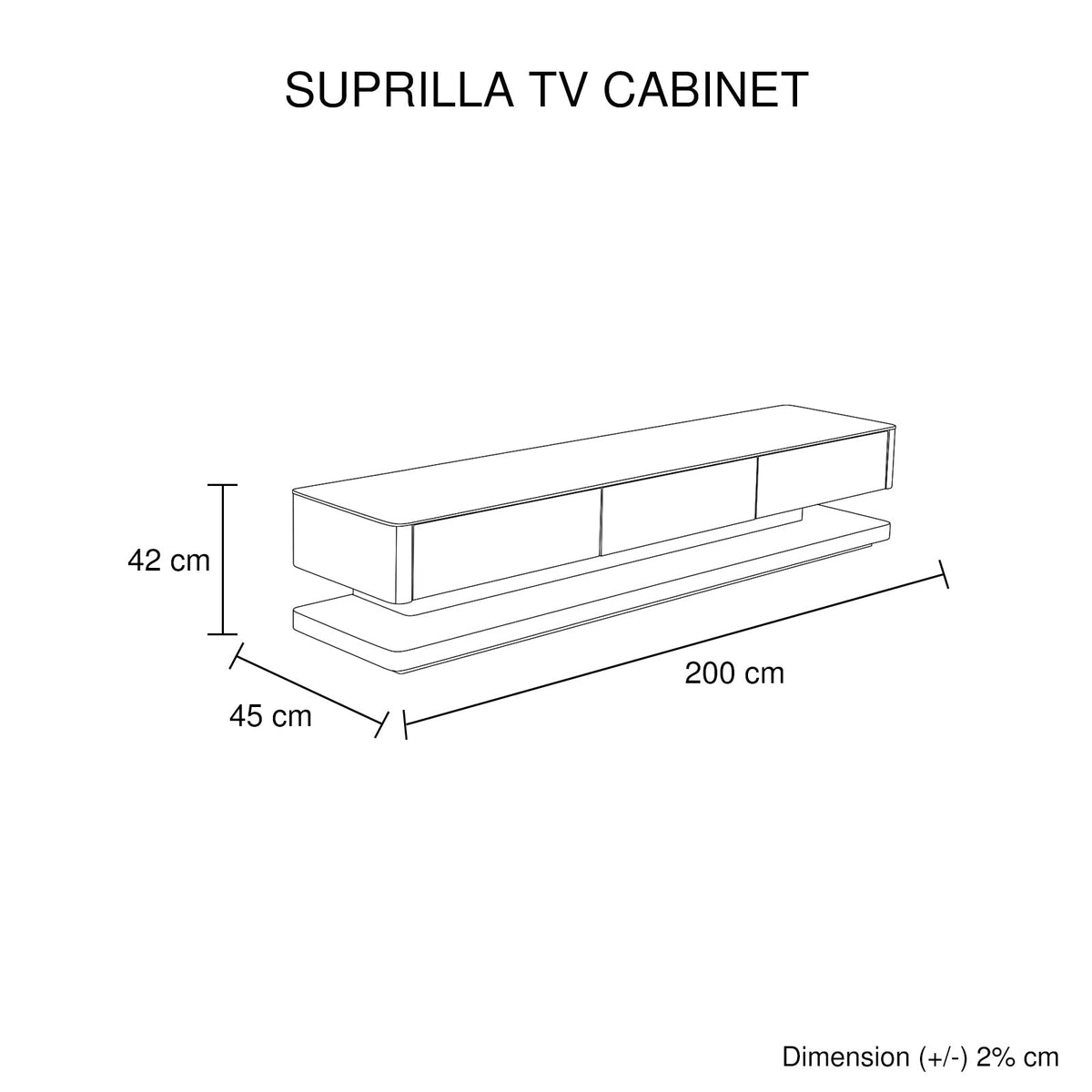 TV Cabinet with 3 Storage Drawers With High Glossy Assembled, Black