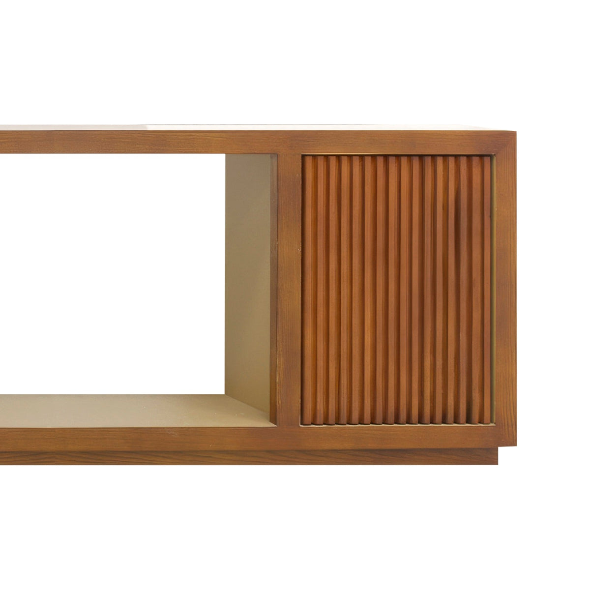 TV Cabinet MDF Brown Colour Two Sideboards Open Space