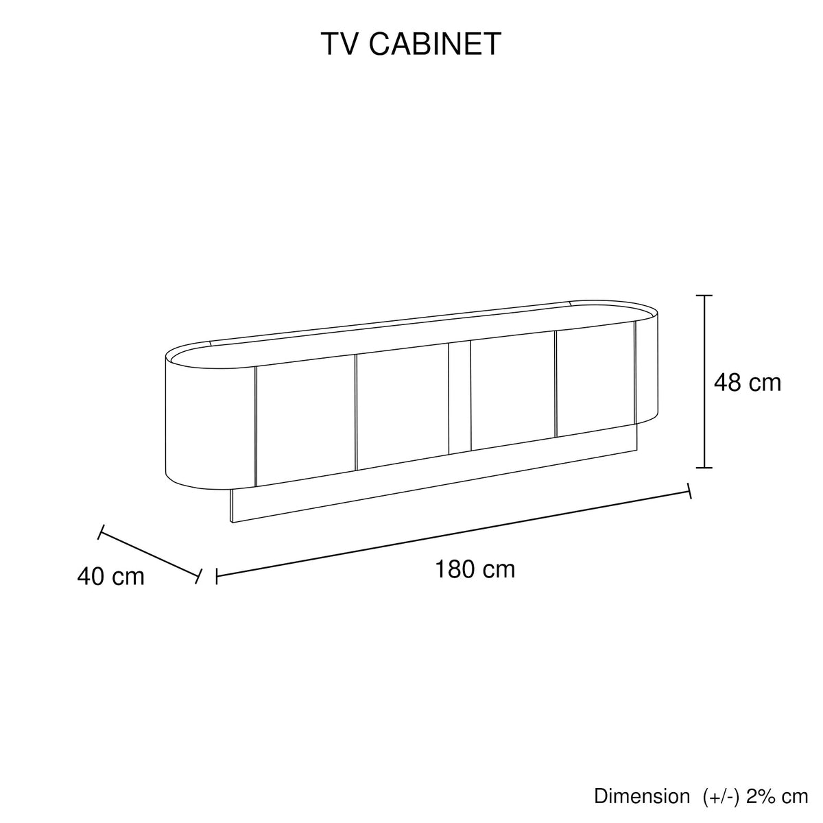 TV Cabinet MDF Board Melamine Interior Storage Entertainment Unit