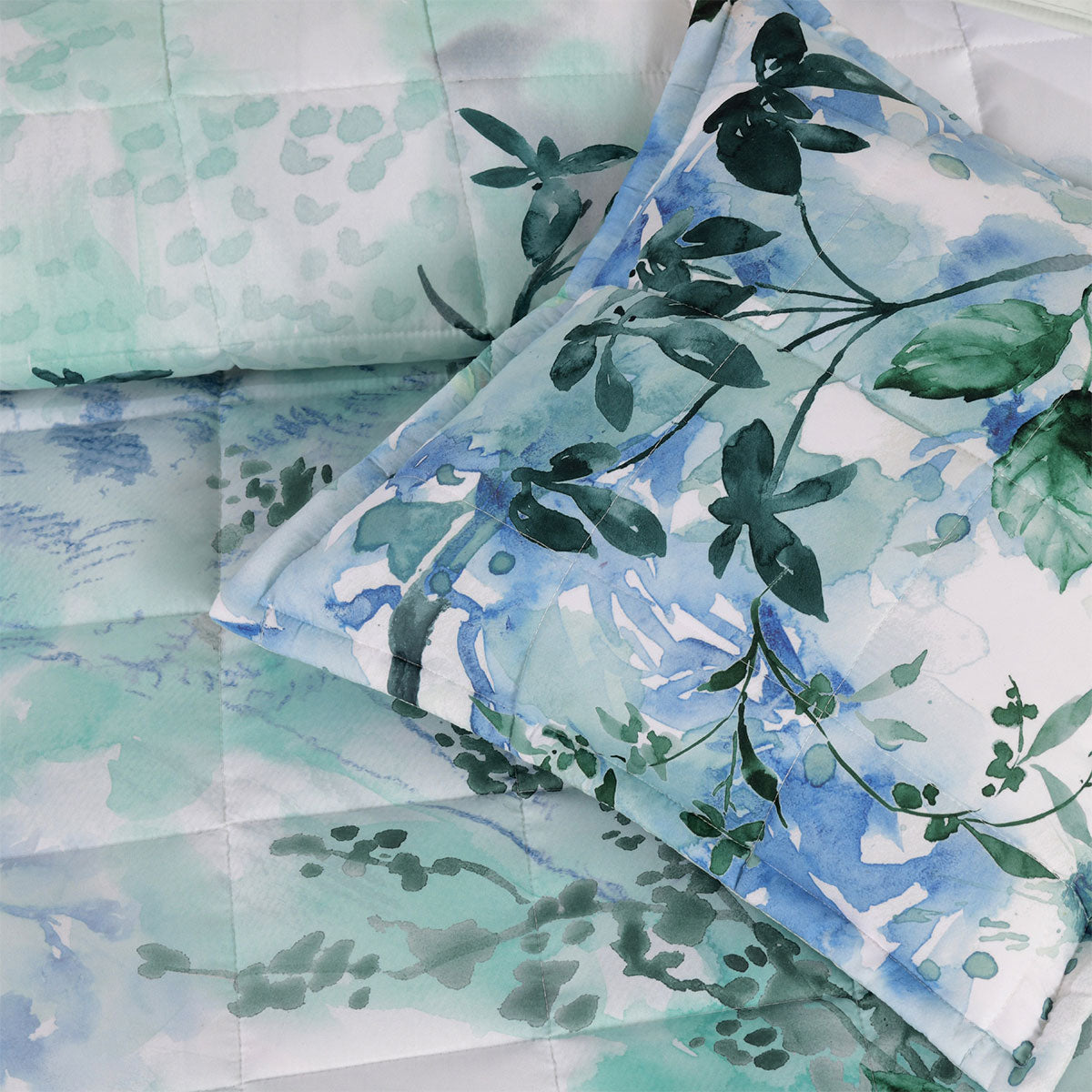 Bianca Woodbury White Botanical Printed Bedspread Set King