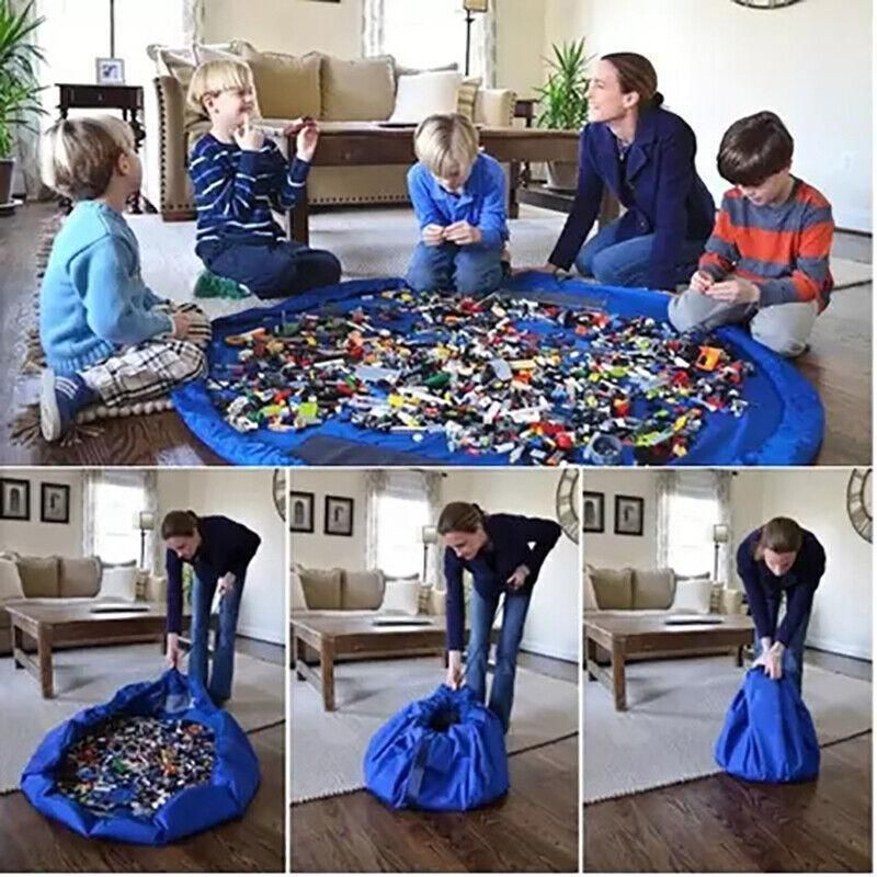150Cm Kids Play Mat Bag Portable Toy Storage Organizer Lego Toys Drawstring Bag