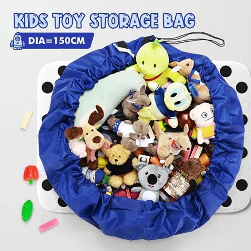 150Cm Kids Play Mat Bag Portable Toy Storage Organizer Lego Toys Drawstring Bag