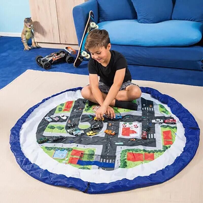150Cm Kids Play Mat Bag Portable Toy Storage Organizer Lego Toys Drawstring Bag