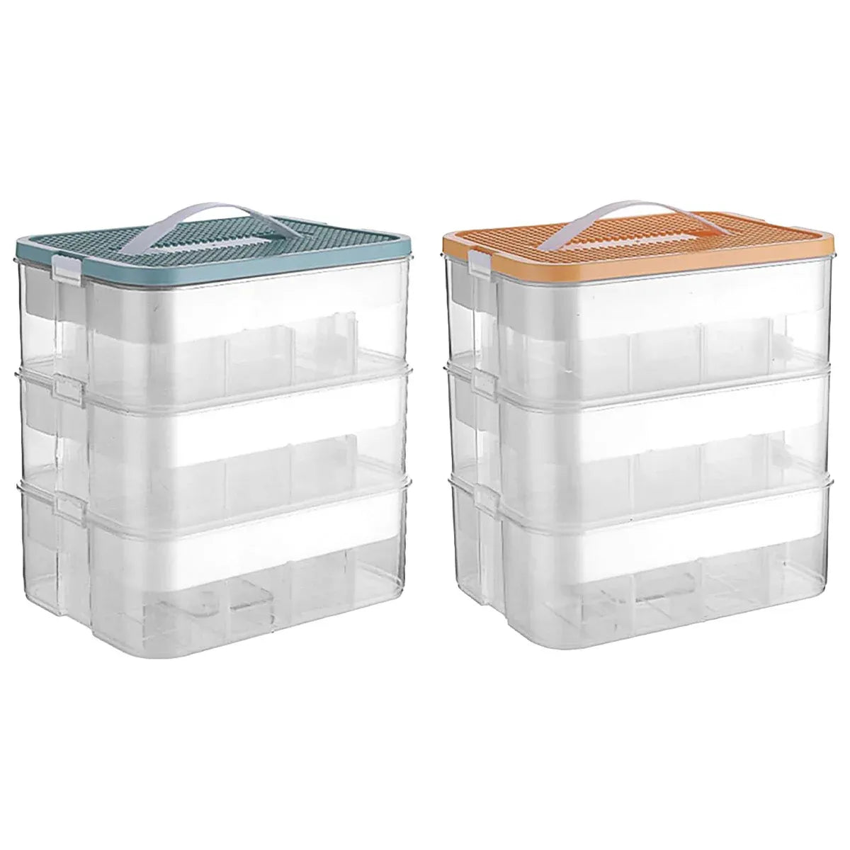 3Layer Storage Box Large Capacity Toy Organizer Building Block Storage Container - Yellow
