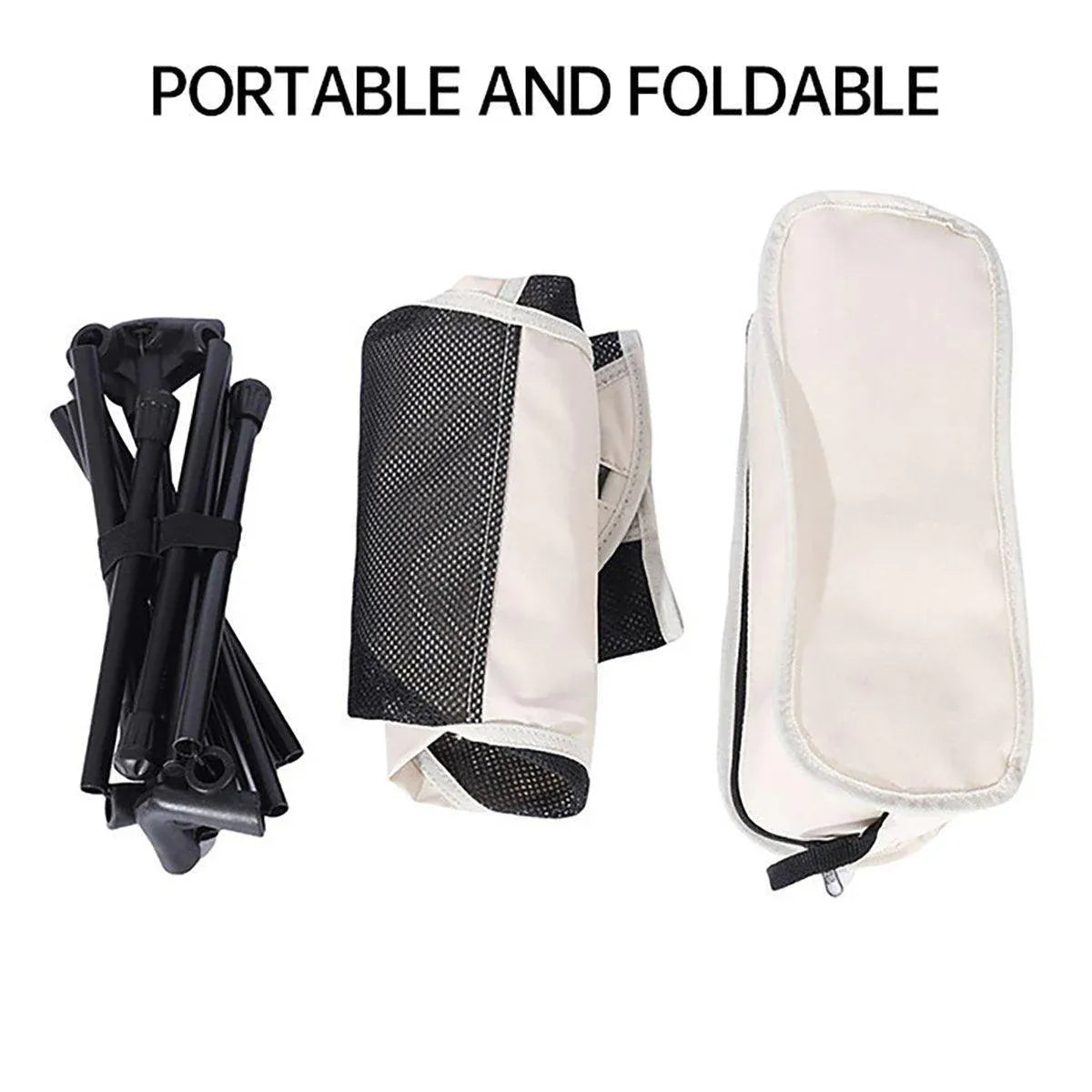 Outdoor Portable Lightweight Folding Camping Chair High Back Fishing Chair - Black