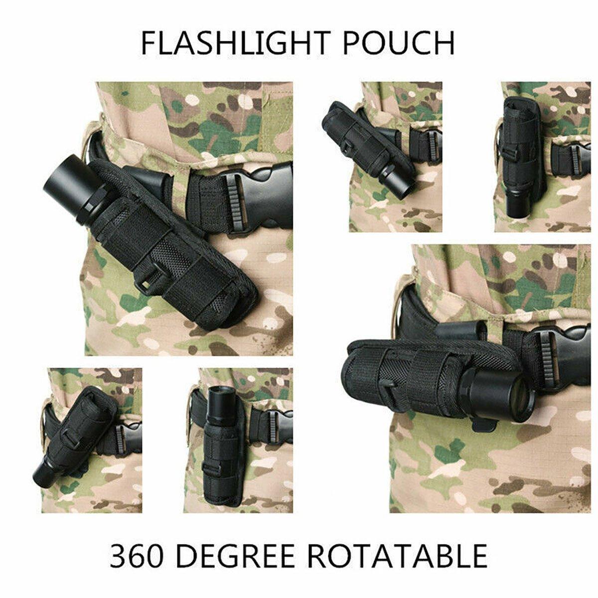 Portable Outdoor Military Flashlight Bag Pouch Tactical Case Holster Belt Holder - Khaki