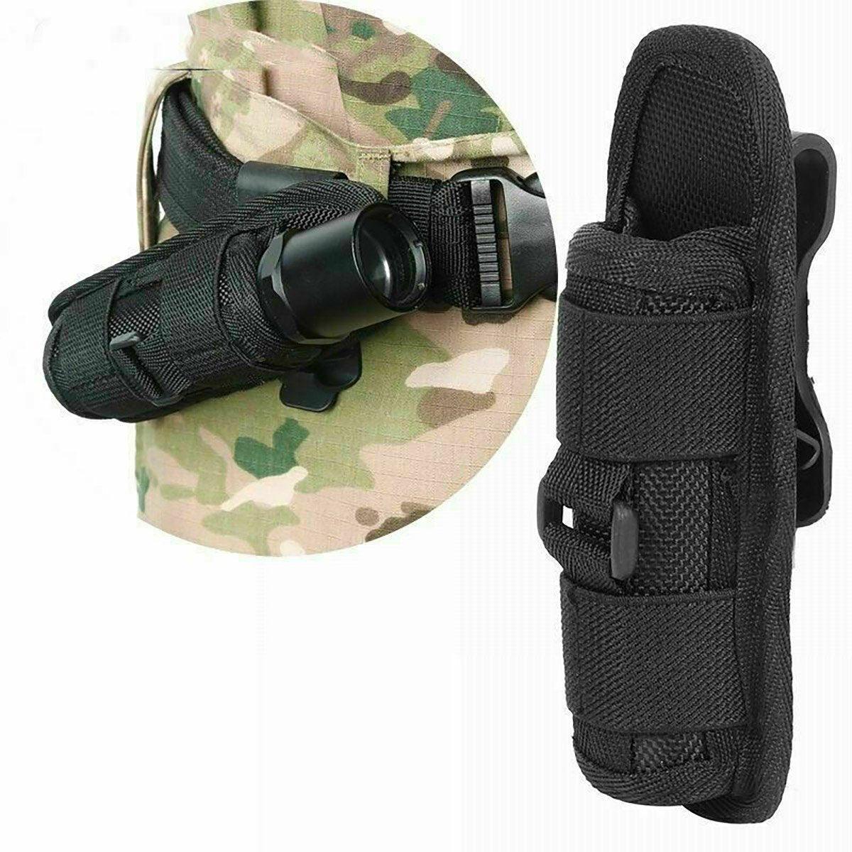 Portable Outdoor Military Flashlight Bag Pouch Tactical Case Holster Belt Holder - Khaki