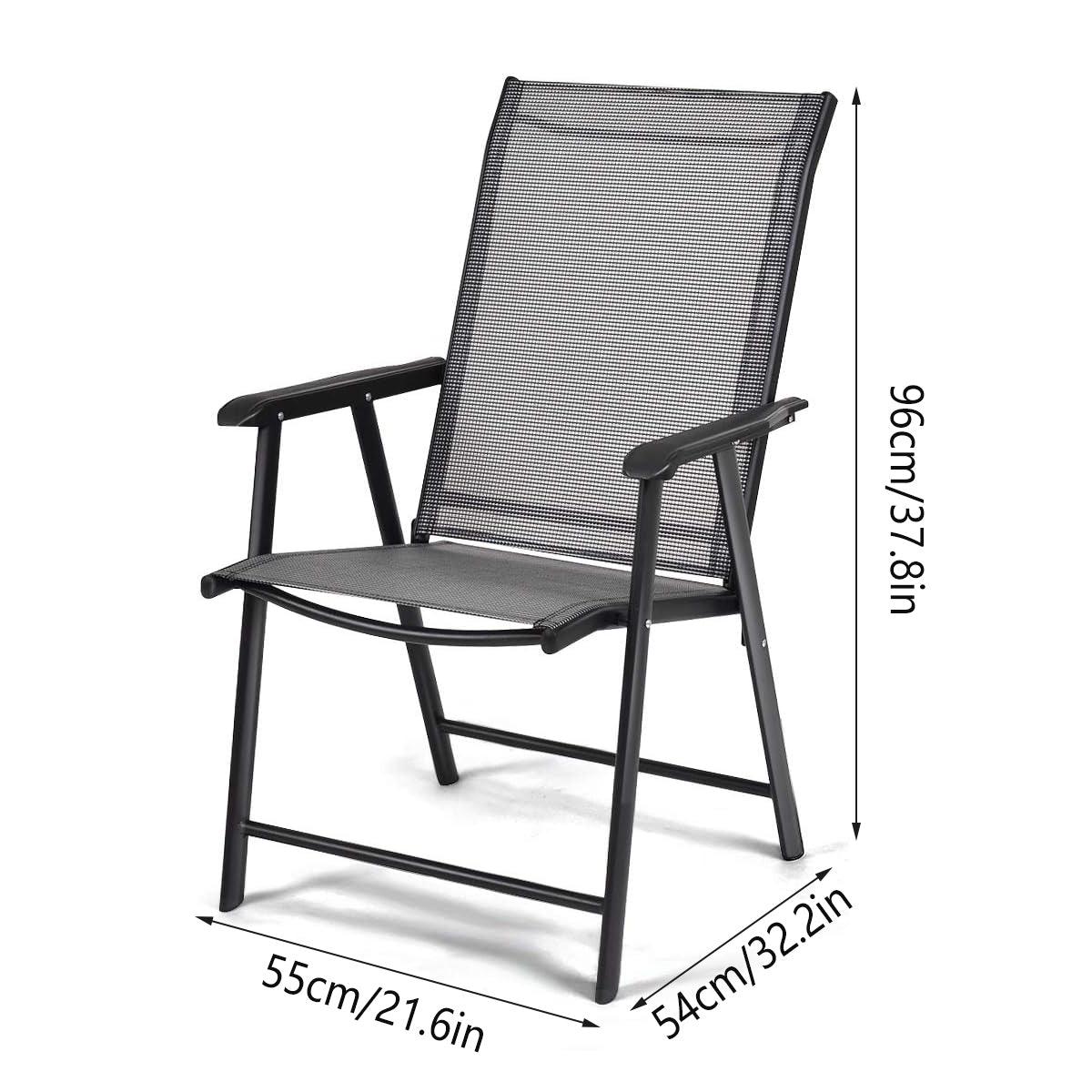 Outdoor Folding Chair Metal Portable Patio Balcony Chair with Backrest Sub Chair