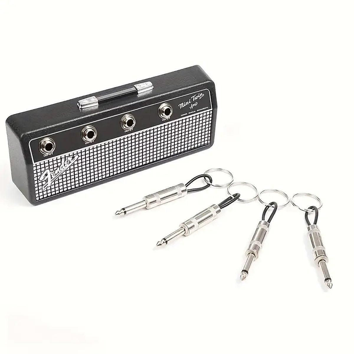 Guitar Shaped Wall Mounted Key Holder Decorative Storage Rack Home Organiser