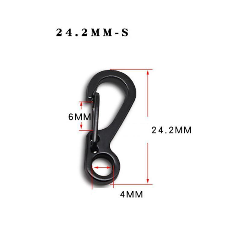 10X Mini Alloy Carabiner Keychain Durable Snap Spring Clip Hook - Black