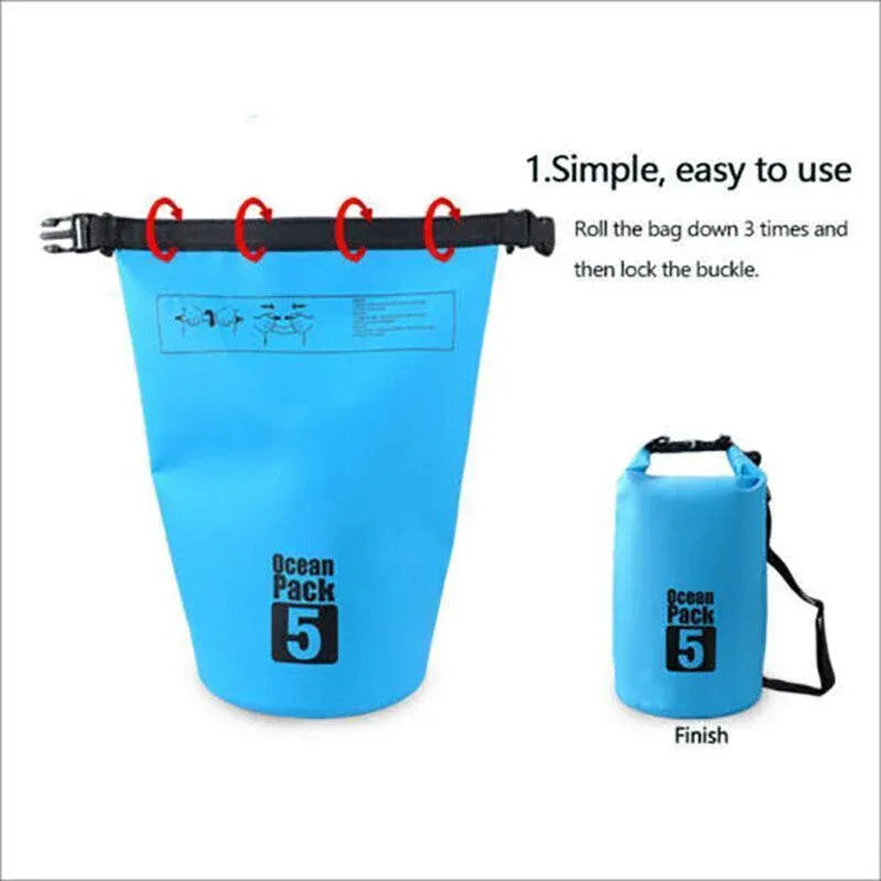 Orange Waterproof Bag Dry Sack Fishing Camping Canoeing Outdoor Sport 2/5/10/15/20/30 L - 10L