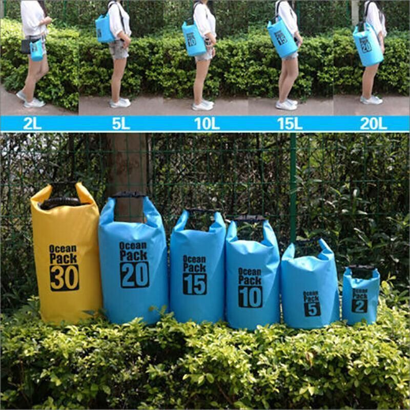 Yellow Waterproof Bag Dry Sack Fishing Camping Canoeing Outdoor 2/5/10/15/20/30 L - 10L