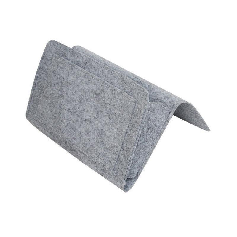 Bedside Storage Caddy Hanging Organizer Pocket Bag for Phone Remote Book - Grey