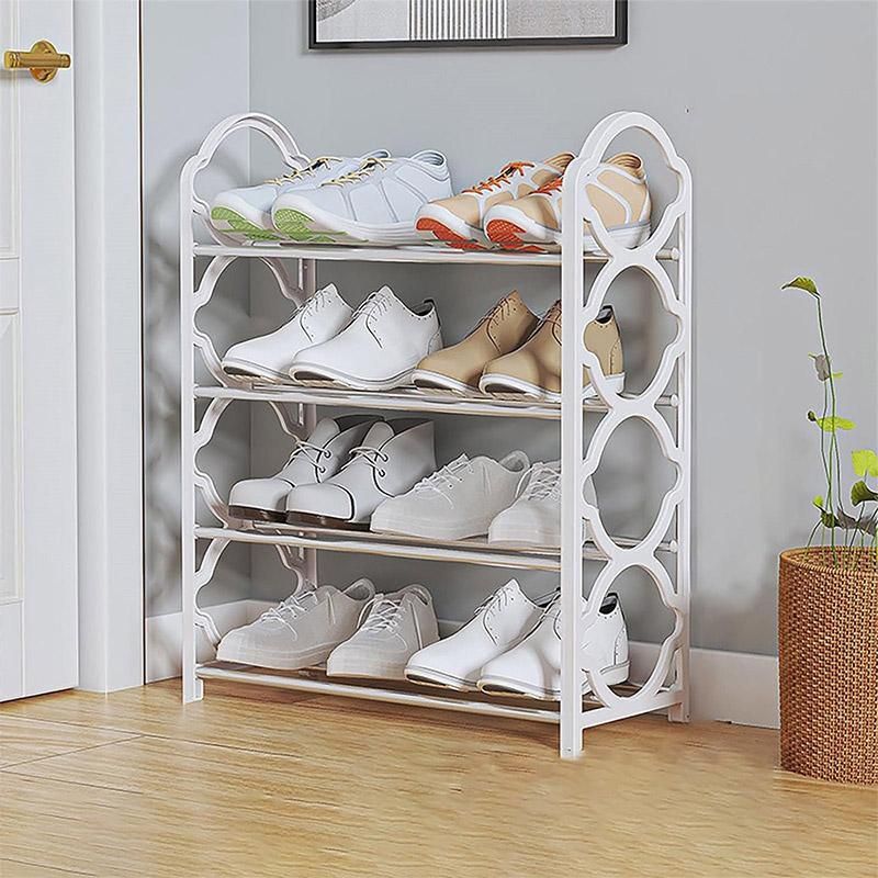 Four Layer Shoe Rack Storage Organizer Multi Tier Shoe Shelf for Entryway Closet - Black