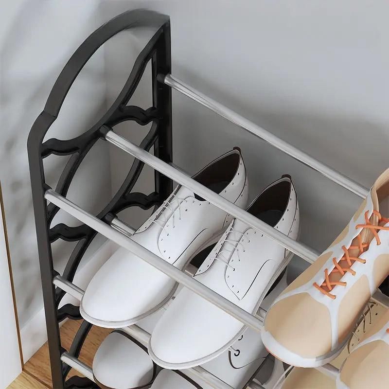 Four Layer Shoe Rack Storage Organizer Multi Tier Shoe Shelf for Entryway Closet - Black