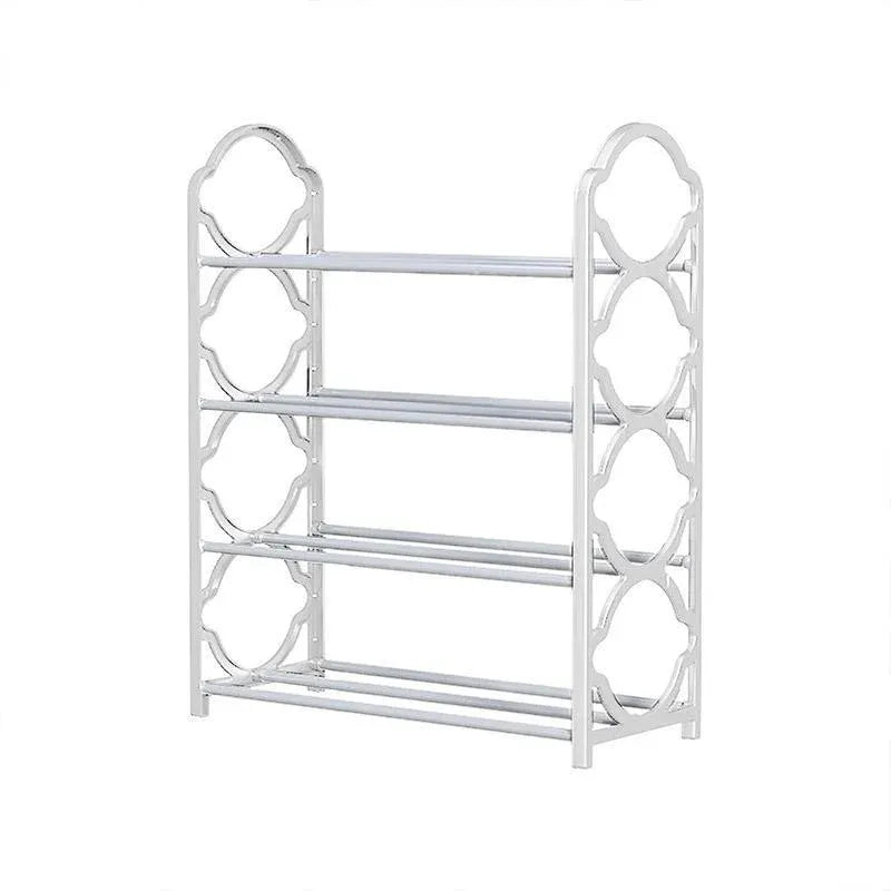 Four Layer Shoe Rack Storage Organizer Multi Tier Shoe Shelf for Entryway Closet - White