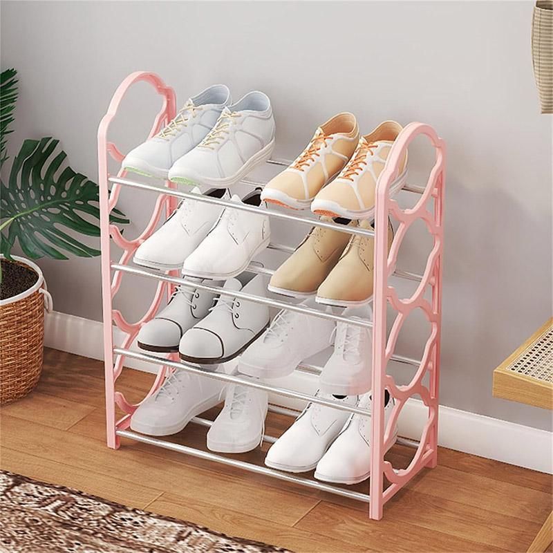 Four Layer Shoe Rack Storage Organizer Multi Tier Shoe Shelf for Entryway Closet - White