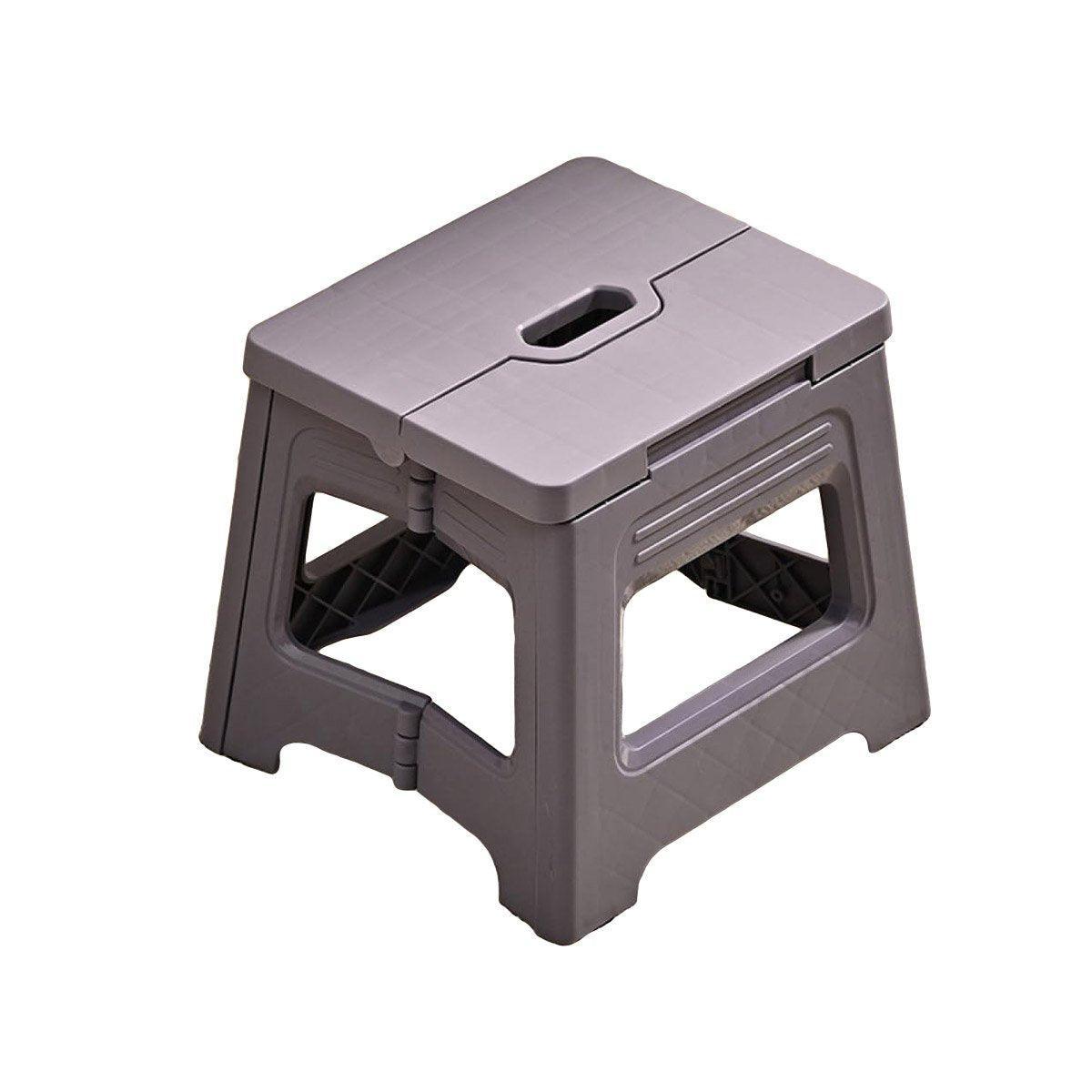 Portable Adjustable Folding Plastic Stool Retractable Outdoor Fishing Chair - White