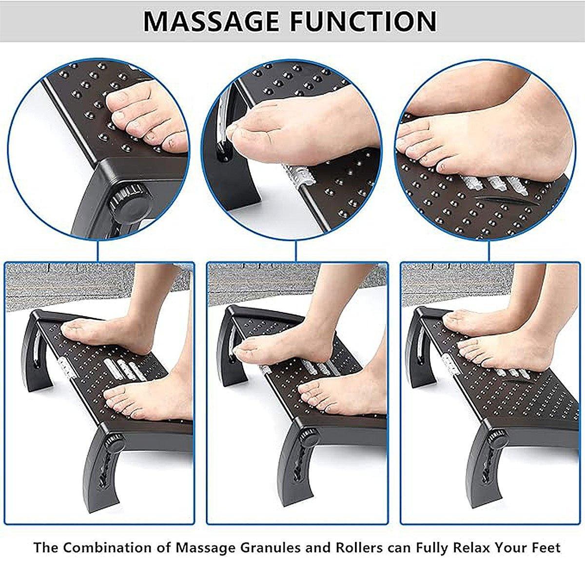 1PC Adjustable Office Foot Rest Pedal Stool Sofa Leg Support for Home or Desk Use - Grey
