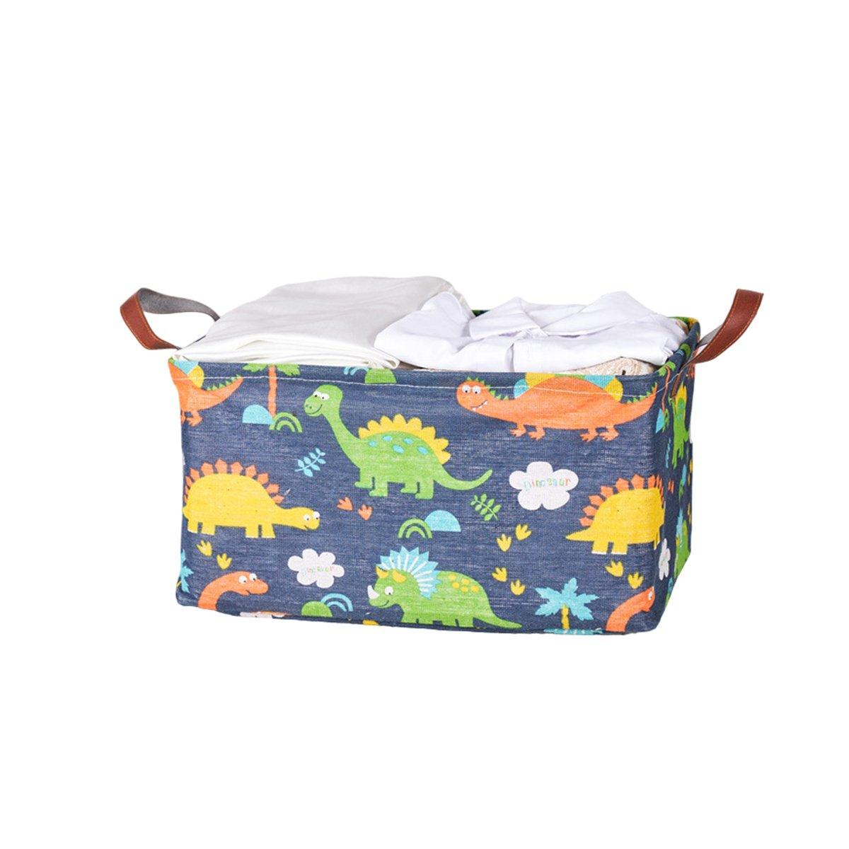 2pcs Foldable Cotton Linen Storage Baskets Home Organizer Box Office Supplies - Waterweed