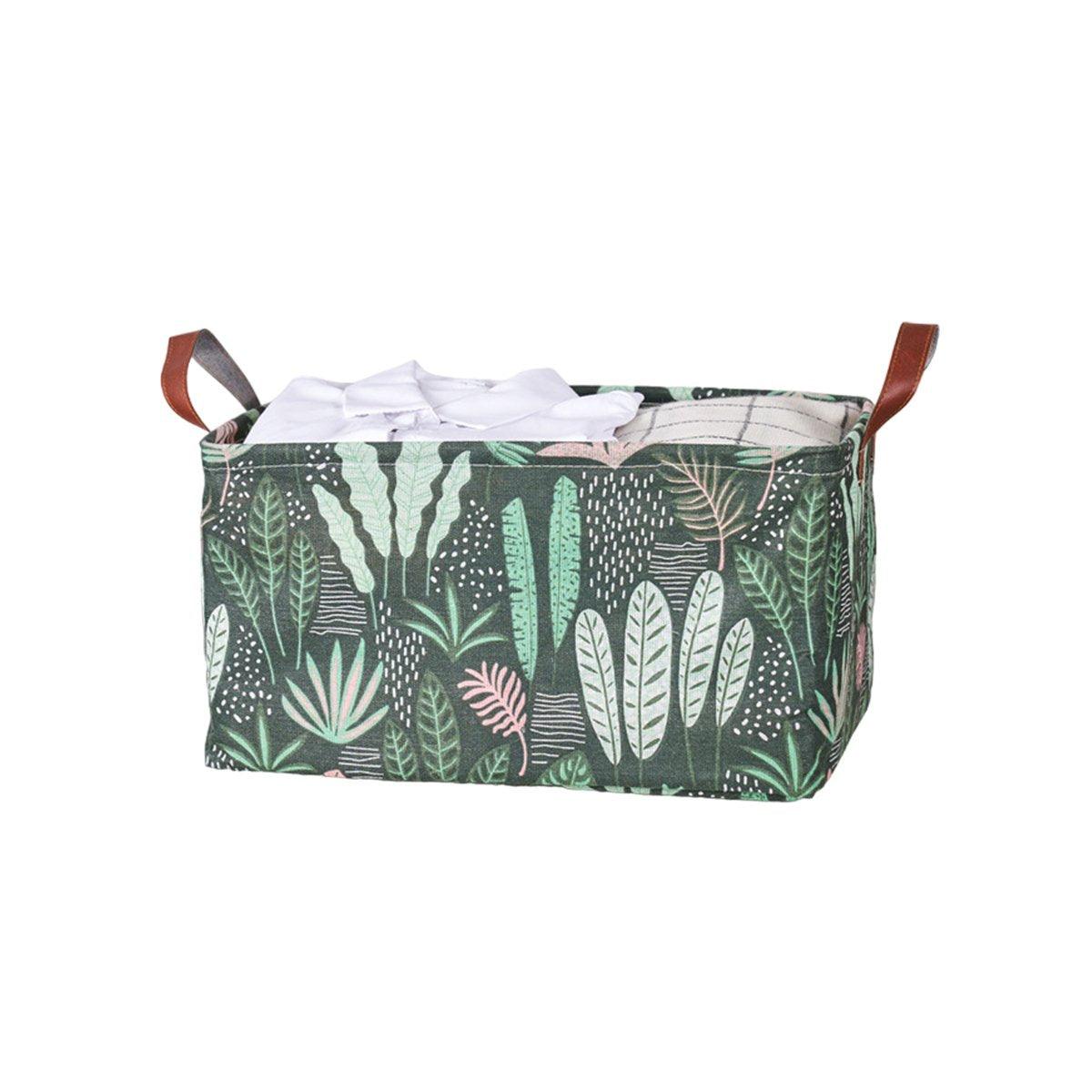 2pcs Foldable Cotton Linen Storage Baskets Home Organizer Box Office Supplies - Waterweed