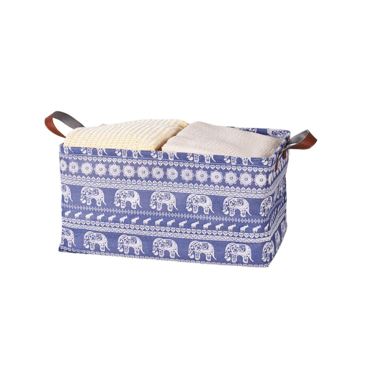 2pcs Foldable Cotton Linen Storage Baskets Home Organizer Box Office Supplies - Waterweed