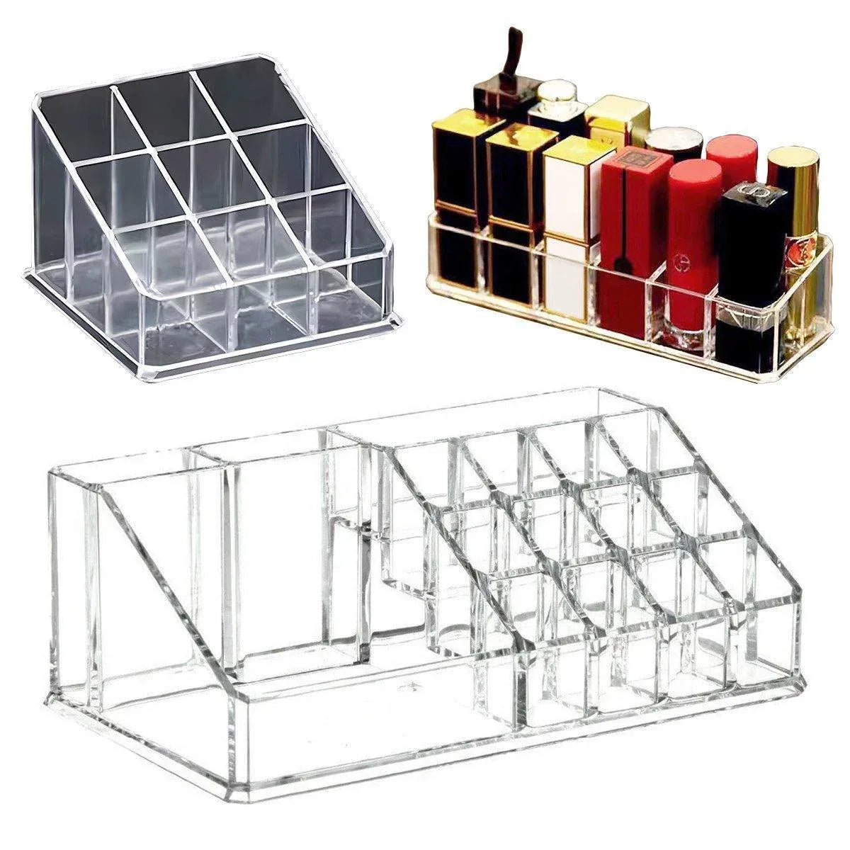 Desktop Transparent Storage Organizer Box Multi-Compartment Display Rack Holder - 16 grids