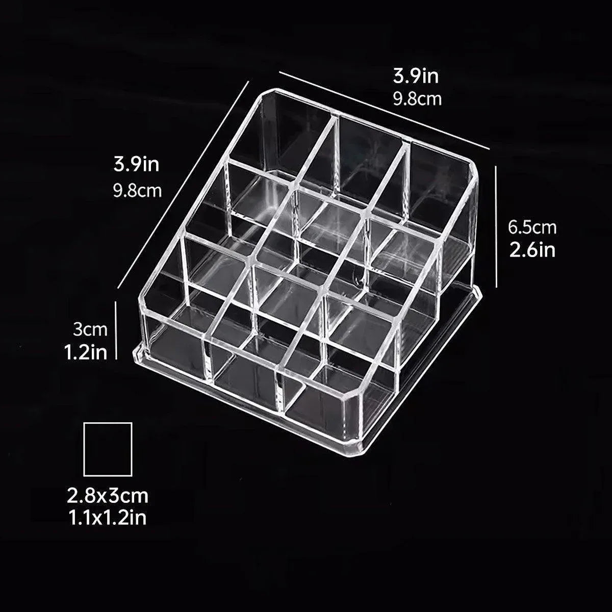 Desktop Transparent Storage Organizer Box Multi-Compartment Display Rack Holder - 9 grids