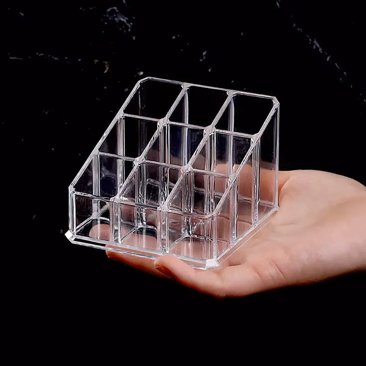 Desktop Transparent Storage Organizer Box Multi-Compartment Display Rack Holder - 9 grids
