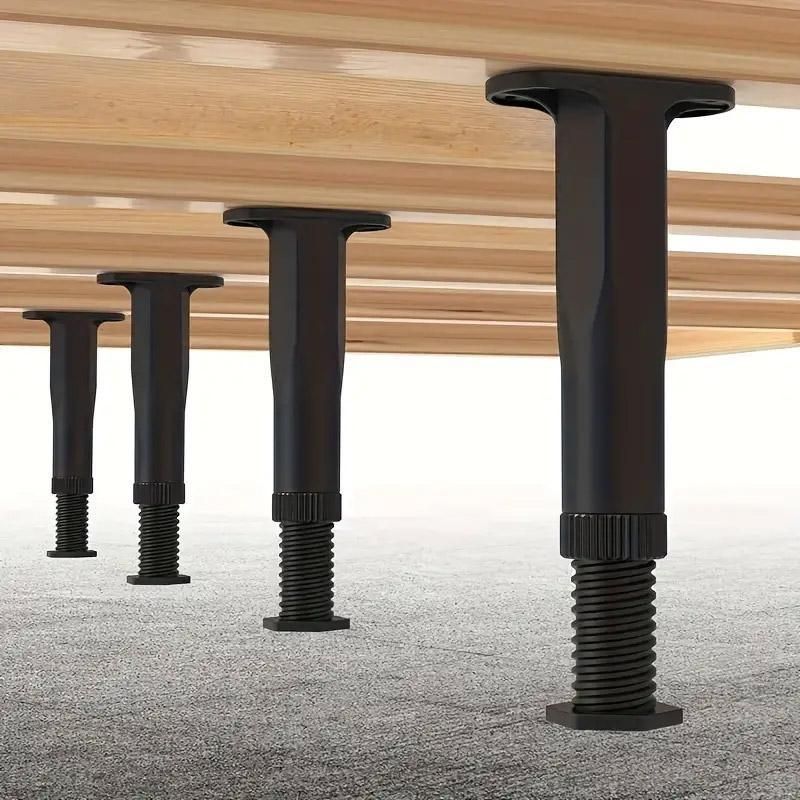 4pcs Adjustable Bed Frame Feet Ribbed Furniture Support Legs Sturdy Foundation