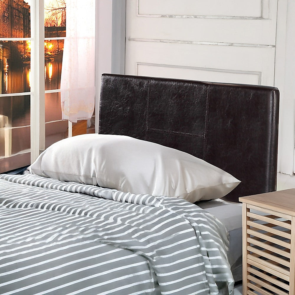 PU Leather Single Bed Headboard Bedhead - Brown