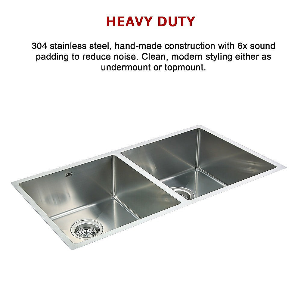 865x440mm Handmade Stainless Steel Undermount / Topmount