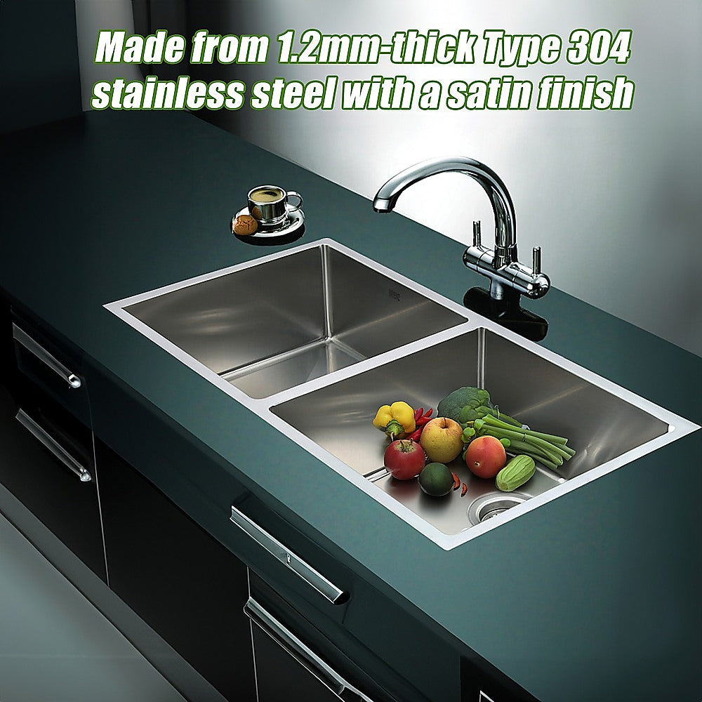 865x440mm Handmade Stainless Steel Undermount / Topmount