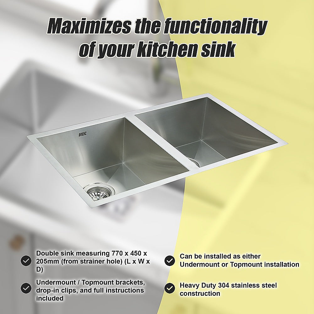 770x450mm Handmade Stainless Steel Undermount / Topmount