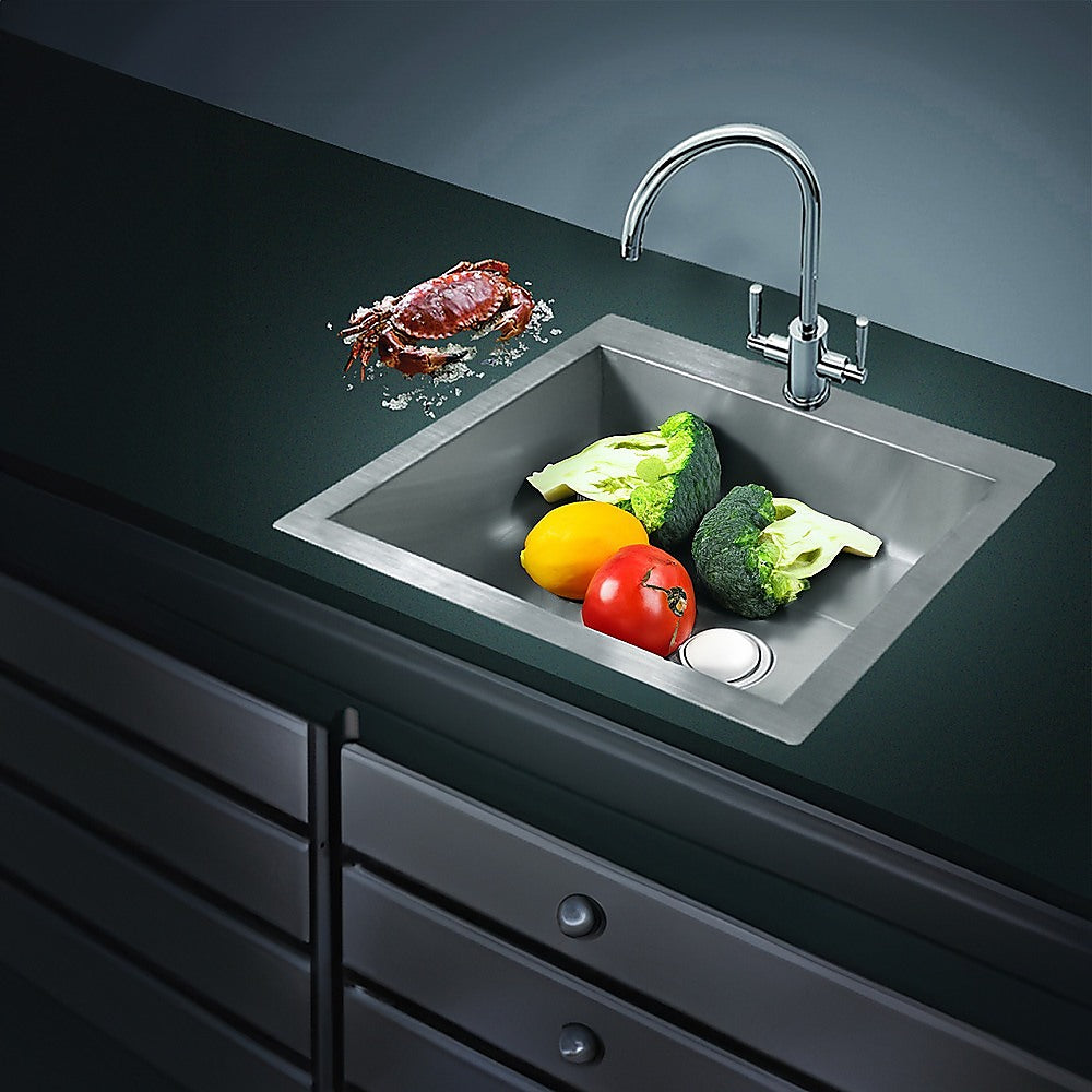 530x505mm Handmade Stainless Steel Topmount Kitchen Laundry